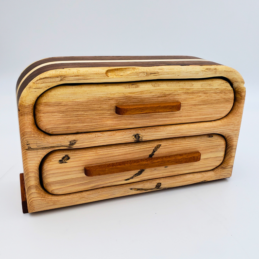 2 Chamber Hickory Bandsaw Box w/ Natural Detail