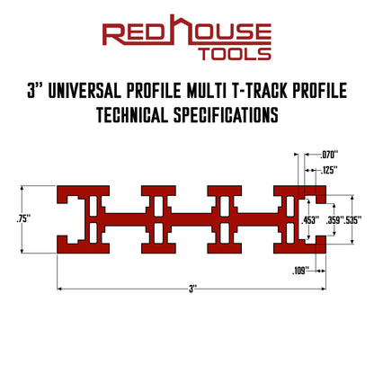 36" Universal Aluminum Multi-T-track Rail/Fence System (SET OF 2) - Choose Your Color