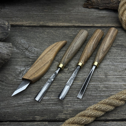 4-Piece Carving Knife, Chisel & Gouge Set