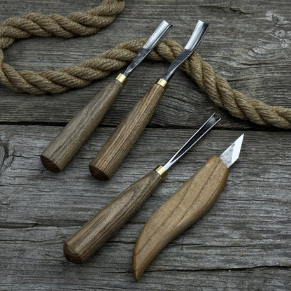 4-Piece Carving Knife, Chisel & Gouge Set