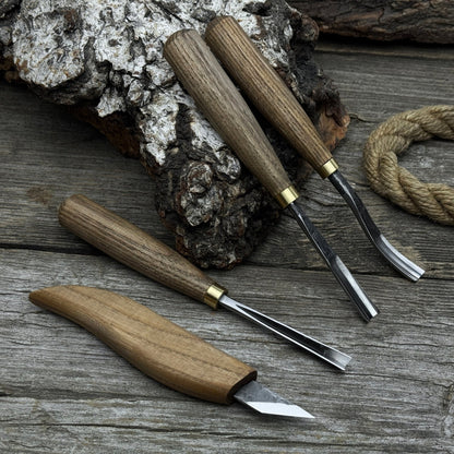 4-Piece Carving Knife, Chisel & Gouge Set
