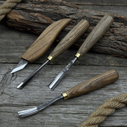 4-Piece Carving Knife, Chisel & Gouge Set