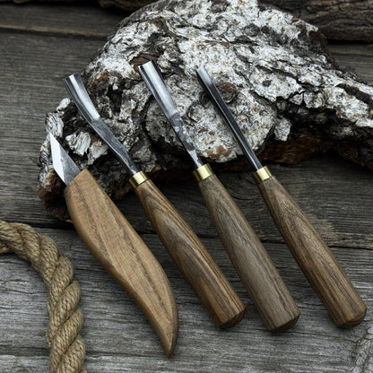 4-Piece Carving Knife, Chisel & Gouge Set