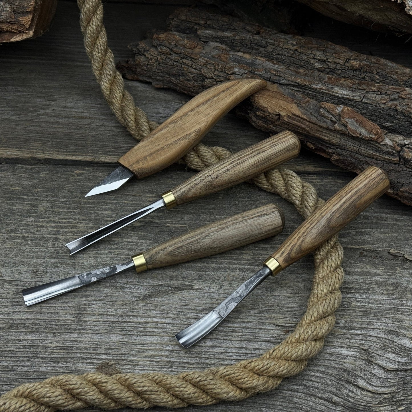 4-Piece Carving Knife, Chisel & Gouge Set