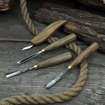 4-Piece Carving Knife, Chisel & Gouge Set