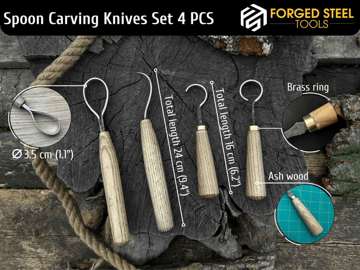4-Piece Wood Carving Knife Set