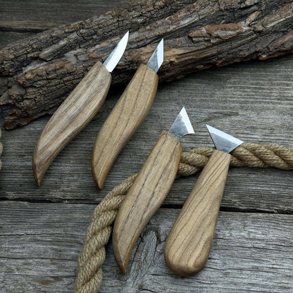 4-Piece Hand-Forged Wood Carving Knife Set