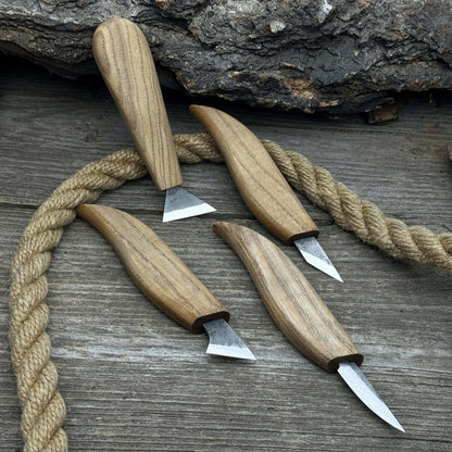4-Piece Hand-Forged Wood Carving Knife Set