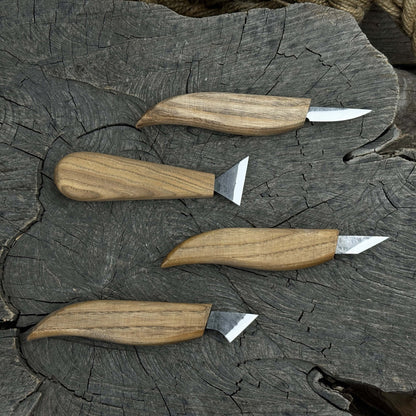 4-Piece Hand-Forged Wood Carving Knife Set