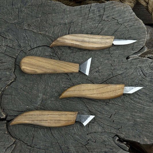 4-Piece Hand-Forged Wood Carving Knife Set
