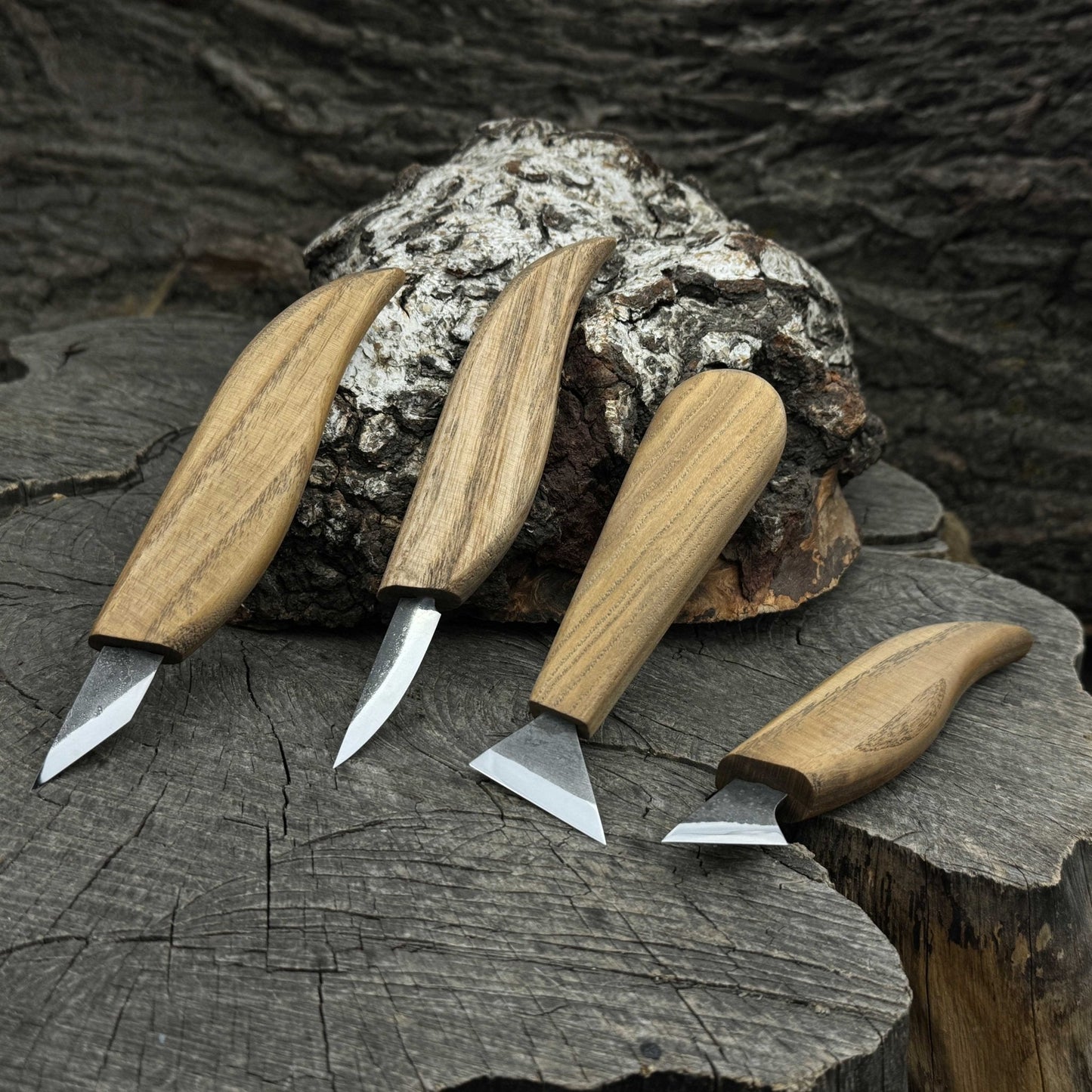 4-Piece Hand-Forged Wood Carving Knife Set