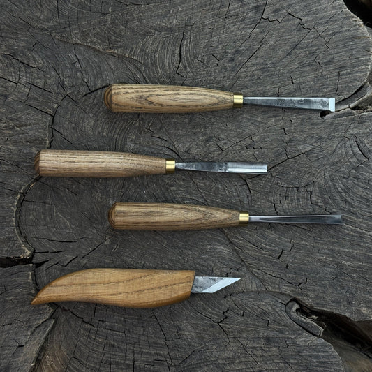 4-Piece Hand-Forged Wood Carving Tool Set