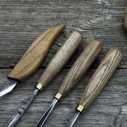 4-Piece Hand-Forged Wood Carving Tool Set