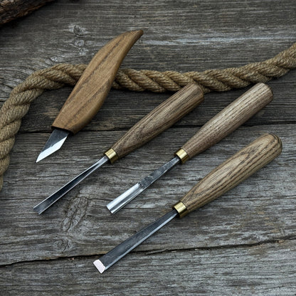 4-Piece Hand-Forged Wood Carving Tool Set