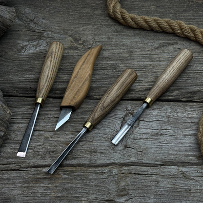 4-Piece Hand-Forged Wood Carving Tool Set