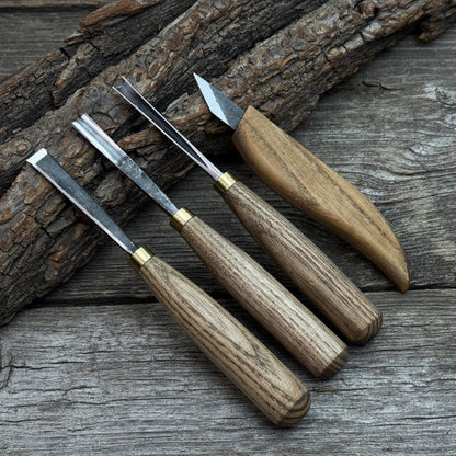 4-Piece Hand-Forged Wood Carving Tool Set