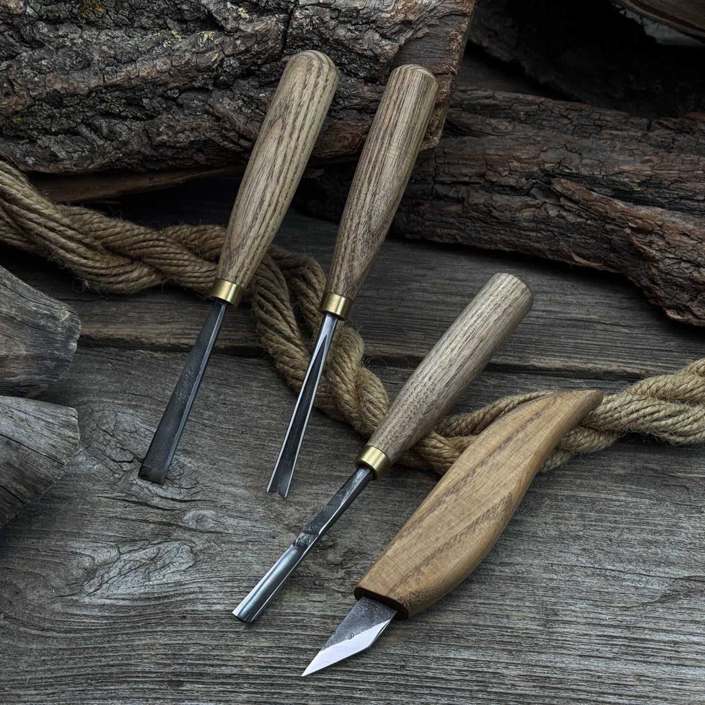 4-Piece Hand-Forged Wood Carving Tool Set