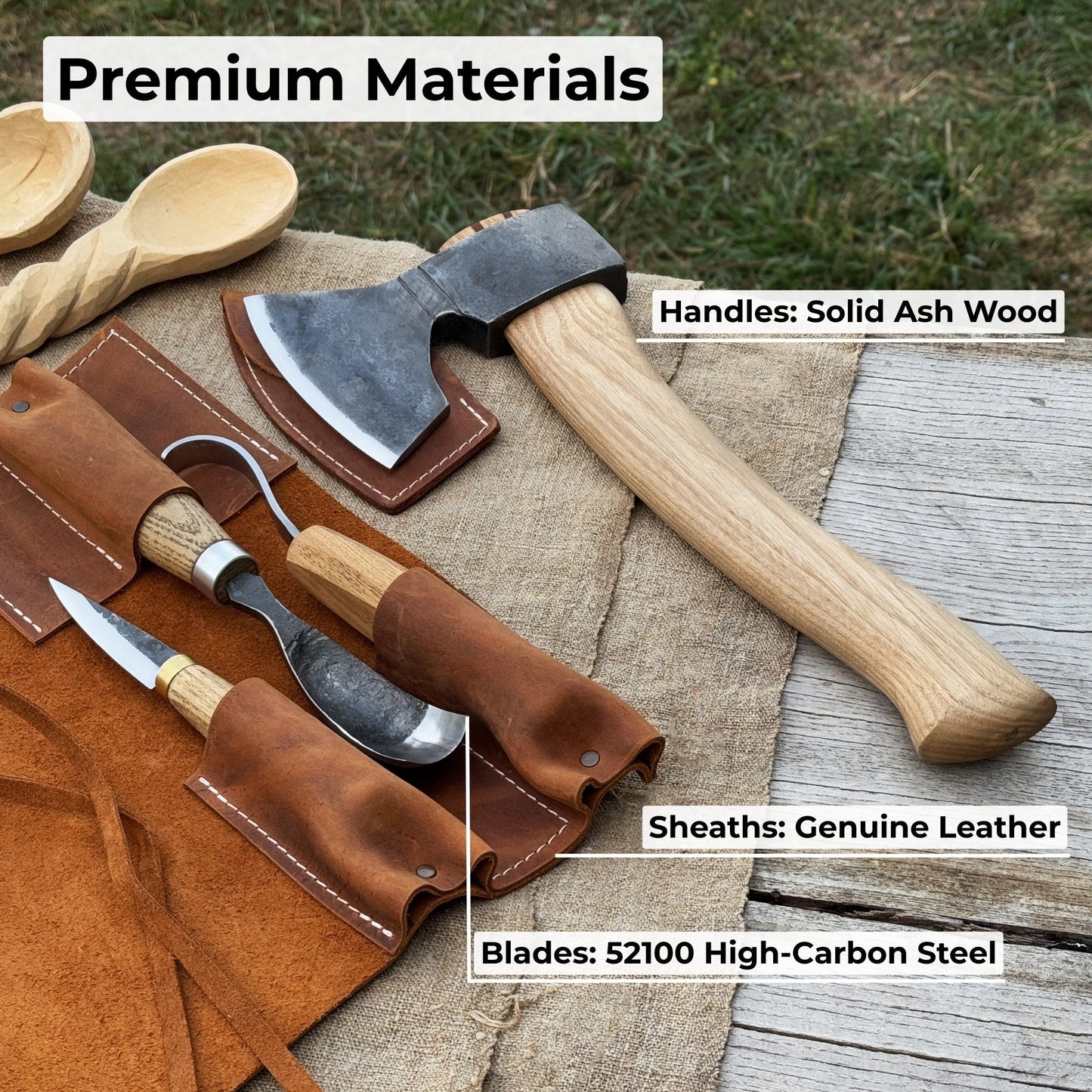 4-Piece Spoon Carving Tool Set