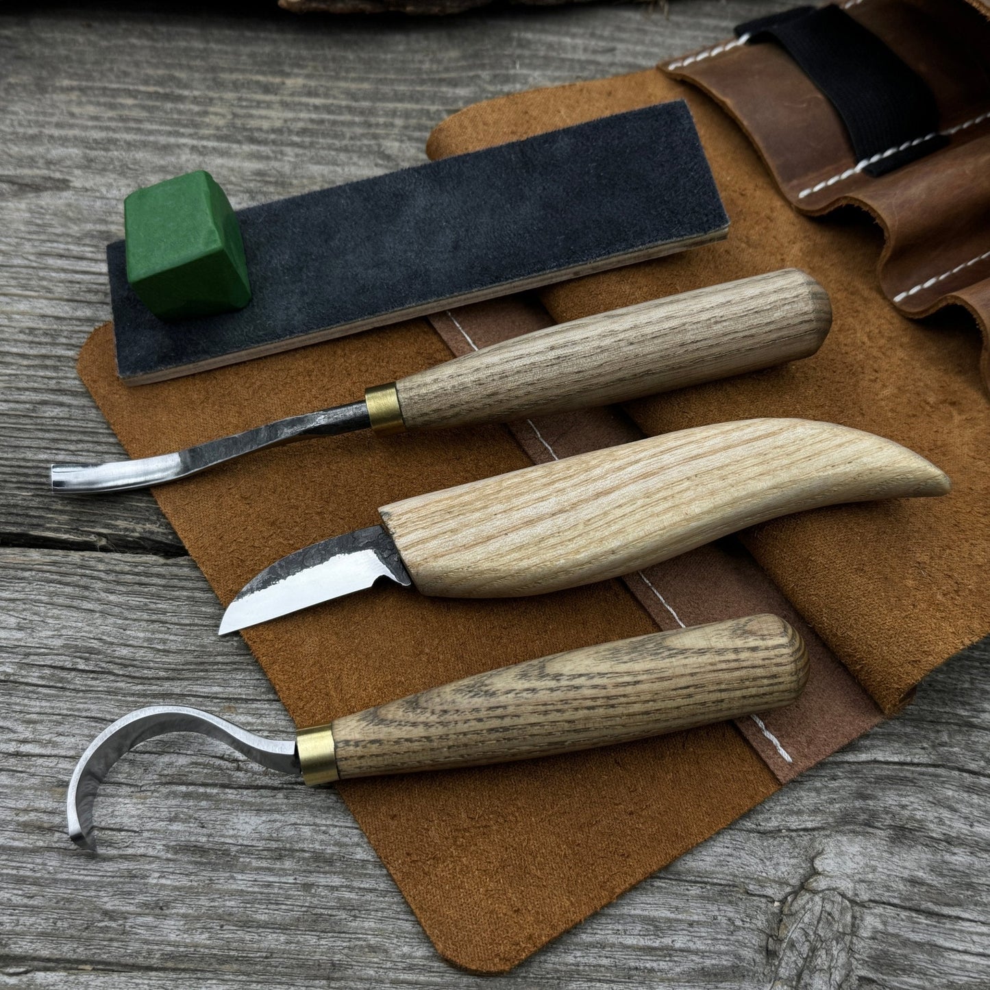 4-Piece Spoon Carving Tool Set with Sharpening Board