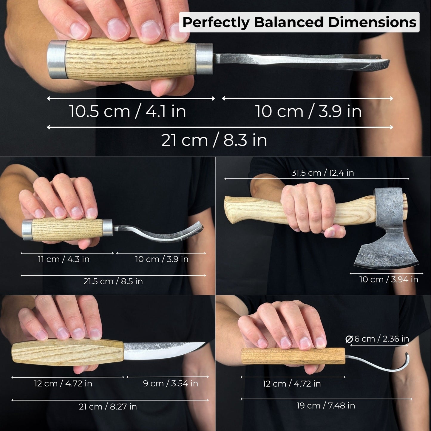 5-Piece Hand-Forged Carving Tool Set with Leather Tool Roll