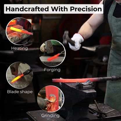 5-Piece Hand-Forged Carving Tool Set with Leather Tool Roll