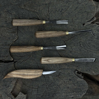 5-Piece Hand-Forged Wood Carving Tool Set