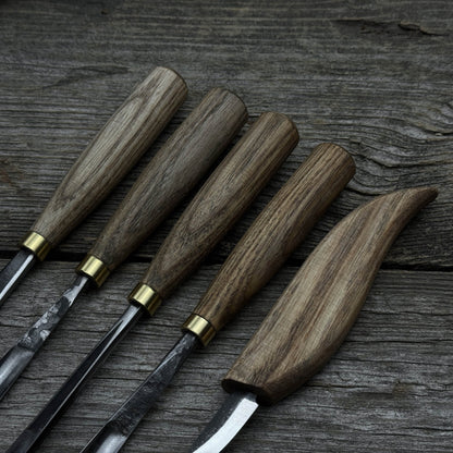 5-Piece Hand-Forged Wood Carving Tool Set