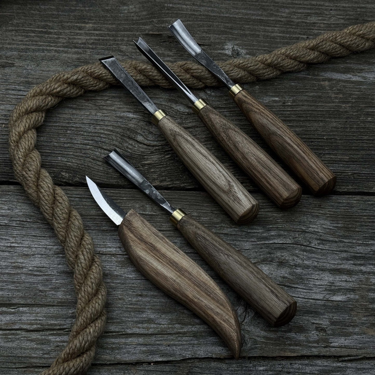 5-Piece Hand-Forged Wood Carving Tool Set