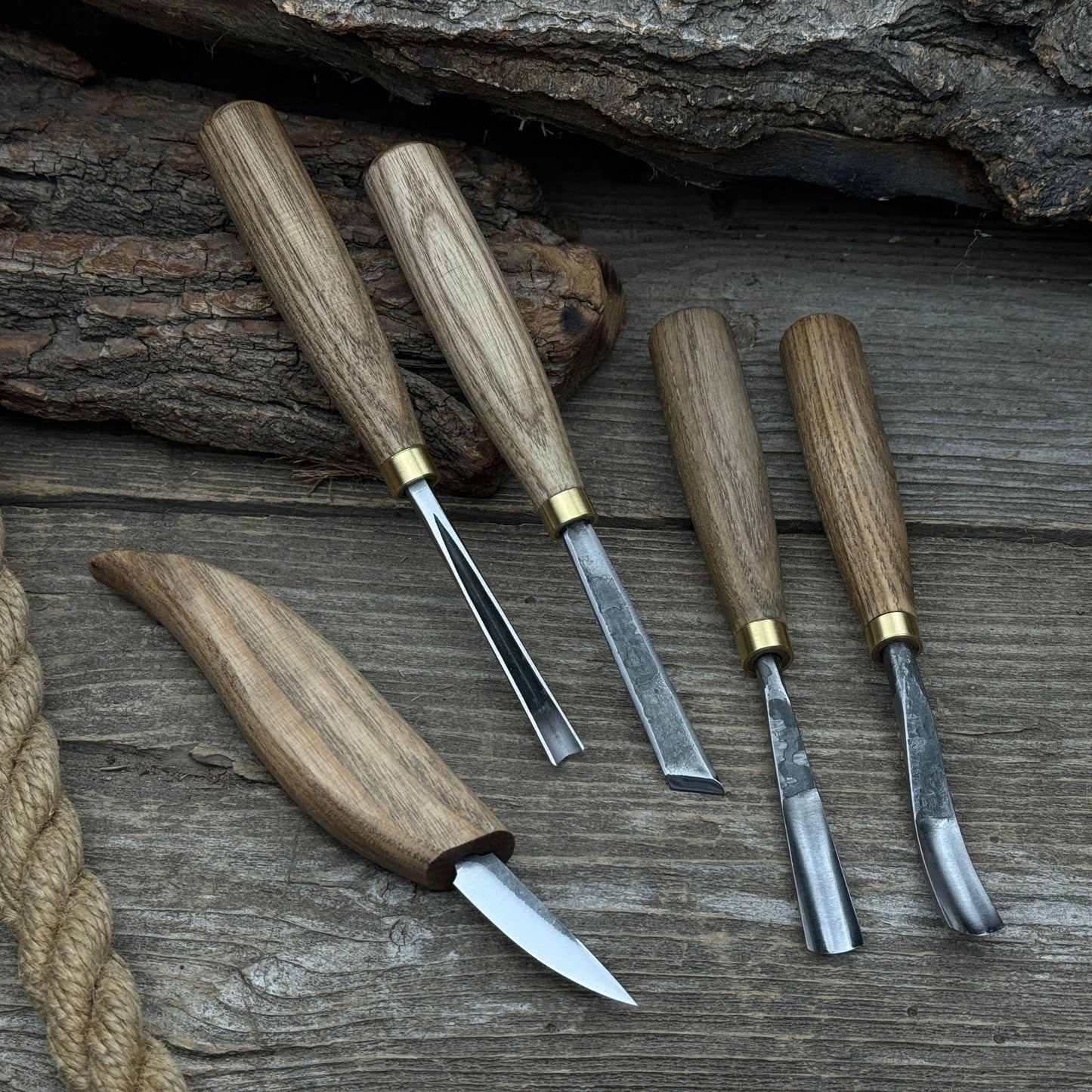 5-Piece Hand-Forged Wood Carving Tool Set
