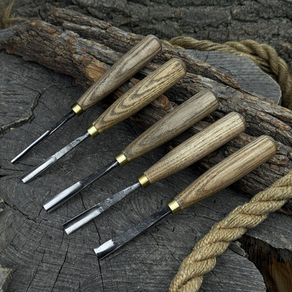 5-Piece Wood Carving Chisel & Gouge Set