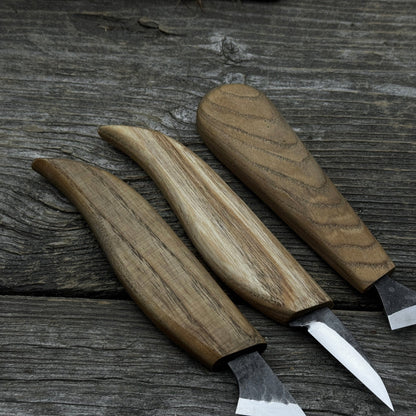 5-Piece Wood Carving Knife Set with Sharpening Board & Leather Case