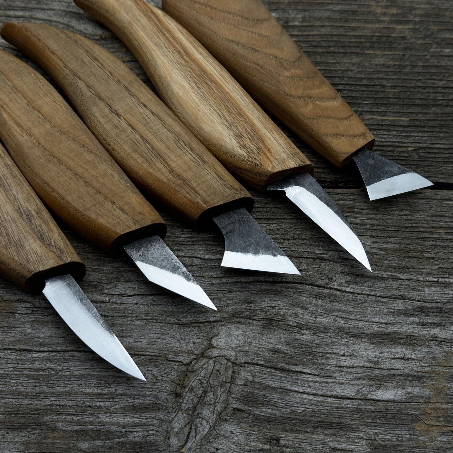 5-Piece Wood Carving Knife Set with Sharpening Board & Leather Case