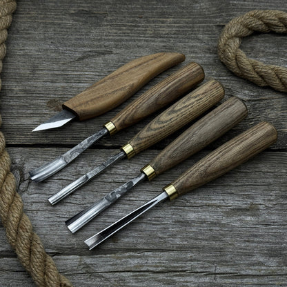 5-Piece Wood Carving Set – Whittling Knife & Gouges