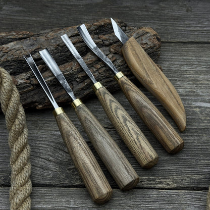 5-Piece Wood Carving Set – Whittling Knife & Gouges