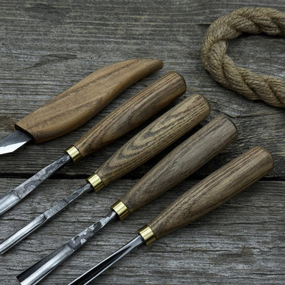 5-Piece Wood Carving Set – Whittling Knife & Gouges