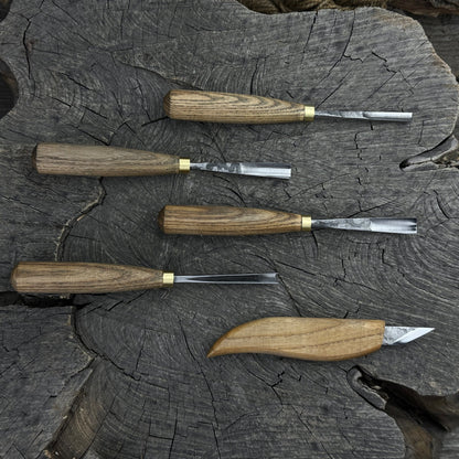 5-Piece Wood Carving Set – Whittling Knife & Gouges