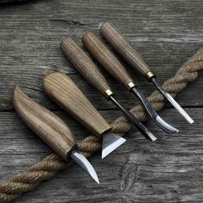 5-Piece Wood Carving Tool Set – Carving Knives, Chisels & Gouges