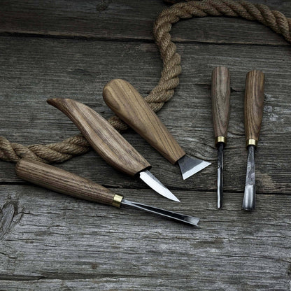 5-Piece Wood Carving Tool Set – Carving Knives, Chisels & Gouges