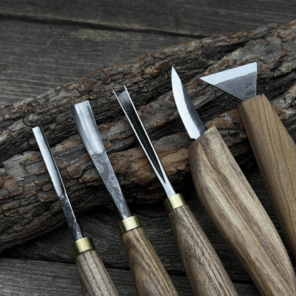 5-Piece Wood Carving Tool Set – Carving Knives, Chisels & Gouges