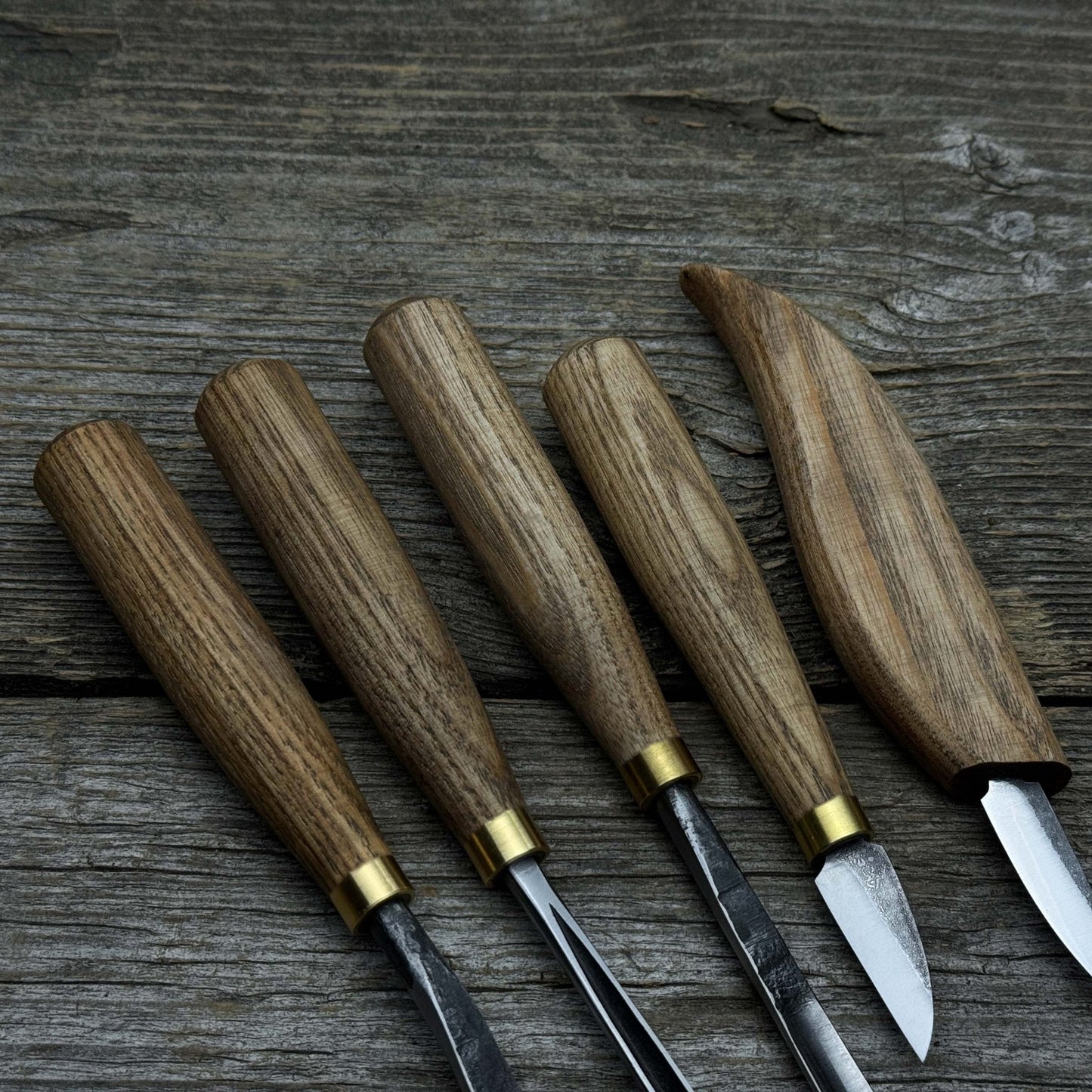 5-Piece Wood Carving Tool Set with Sharpening Board & Leather Case