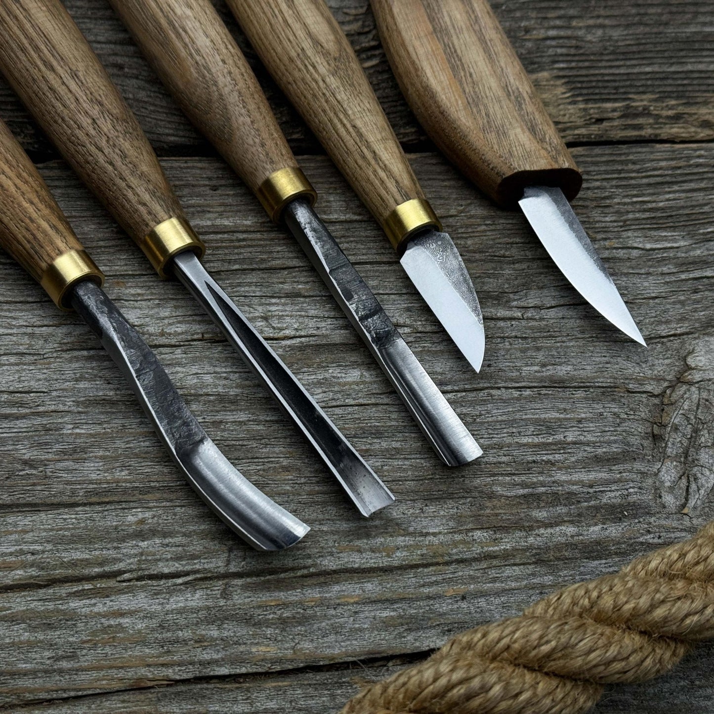 5-Piece Wood Carving Tool Set with Sharpening Board & Leather Case