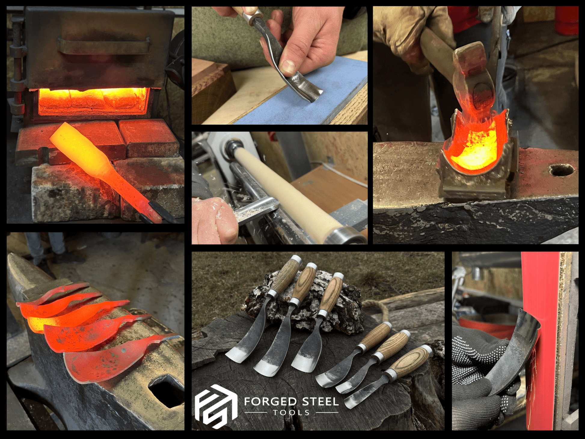 6-Piece Long Bent Gouge Set - Norfolk Wood Shop