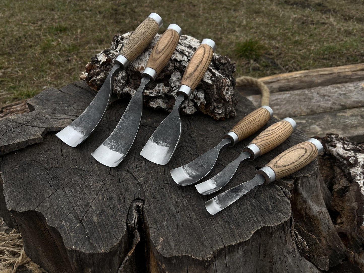 6-Piece Long Bent Gouge Set - Norfolk Wood Shop