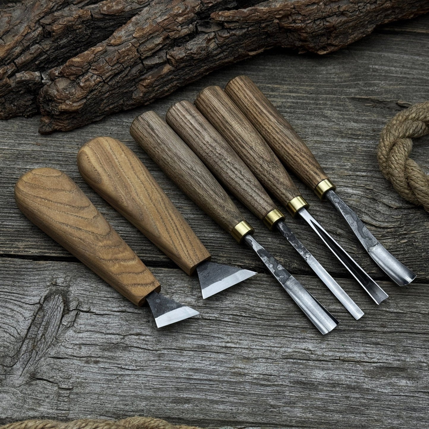 6-Piece Wood Carving Tool Set – Knives, Gouges & Chisels for Detail Work