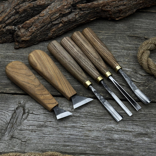 6-Piece Wood Carving Tool Set – Knives, Gouges & Chisels for Detail Work