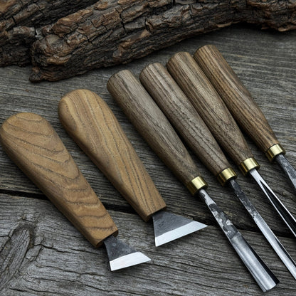 6-Piece Wood Carving Tool Set – Knives, Gouges & Chisels for Detail Work