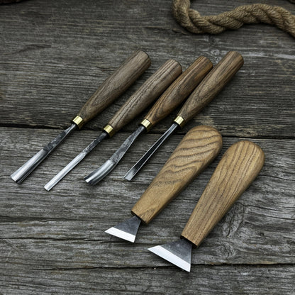 6-Piece Wood Carving Tool Set – Knives, Gouges & Chisels for Detail Work