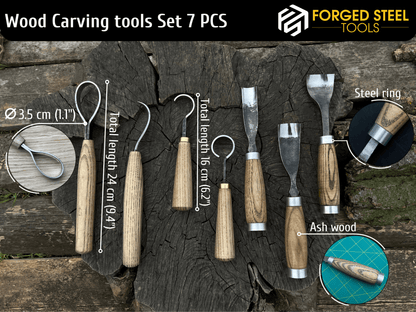 7-Piece Spoon/Bowl Carving Tool Set