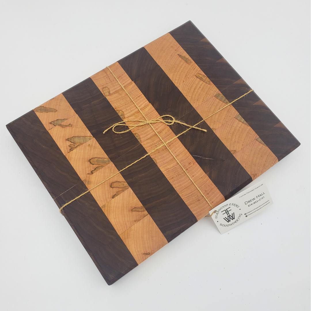 Walnut and Ambrosia Maple Off Cut End Grain Cutting Board