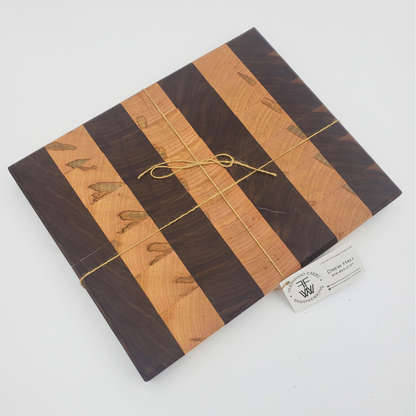 Walnut and Ambrosia Maple Off Cut End Grain Cutting Board